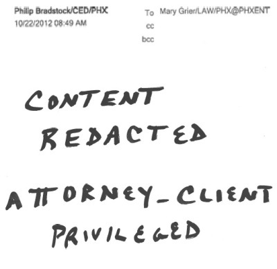 Phil Bradstock who runs the city of Phoenix, Arizona Film Office stonewalls my public records request with a redacted letter which contains nothing